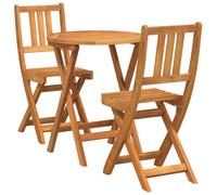 vidaXL 3-Piece Folding Bistro Set in Solid Acacia Wood