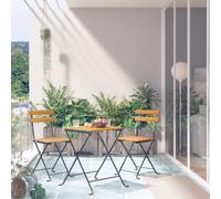 vidaXL 3 Piece Folding Bistro Set Solid Acacia Wood