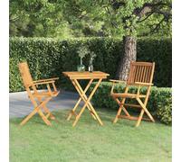 vidaXL Solid Acacia Wood Folding Garden Dining Set 3 Piece Patio Furniture