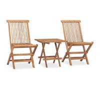 vidaXL Solid Teak Wood Folding Outdoor Dining Set 3 Piece Outdoor Furniture