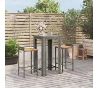 Garden Bar Set Bar Table and Chair Poly Rattan and Solid Wood Acacia vidaXL