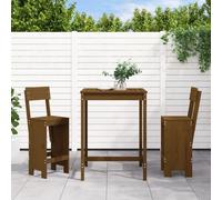 Garden Bar Set Outdoor Bar Table Set Bar Stool 3 Piece Solid Wood Pine vidaXL