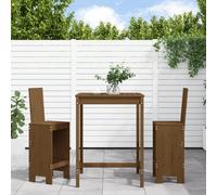 (honey brown pine) vidaXL Garden Bar Set Outdoor Bar Table Set Bar Stool 3 Piece Solid Wood Pine