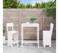 vidaXL 3 Piece Garden Bar Set White Solid Wood Pine