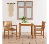 vidaXL 3 Piece Garden Dining Set 80x80 cm Solid Teak Wood