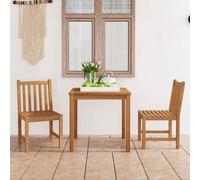 vidaXL 3 Piece Garden Dining Set 80x80 cm Solid Teak Wood