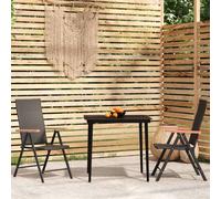 vidaXL 3 Piece Garden Dining Set Black
