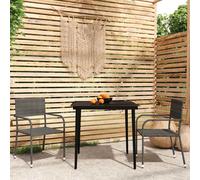 vidaXL 3 Piece Garden Dining Set Grey