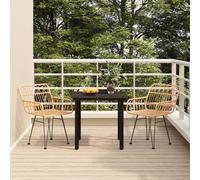 vidaXL 3 Piece Garden Dining Set Poly Rattan