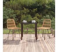 vidaXL 3 Piece Garden Dining Set Poly Rattan