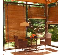 vidaXL 3 Piece Garden Dining Set Poly Rattan and Tempered Glass Brown