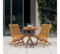 vidaXL 3 Piece Garden Dining Set Solid Wood Teak