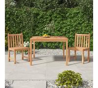vidaXL 3 Piece Garden Dining Set Solid Wood Teak