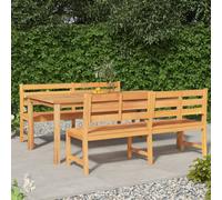 vidaXL 3 Piece Garden Dining Set Solid Wood Teak