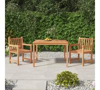 vidaXL 3 Piece Garden Dining Set Solid Wood Teak