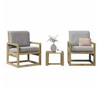 Garden Lounge Set 3 Piece Outdoor Impregnated Wood Pine vidaXL