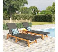 Vidaxl 3 Piece Garden Lounge Set Poly Rattan&solid Wood Acacia