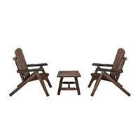 (dark brown, 2x bench + table) vidaXL Garden Lounge Set Wooden Outdoor Table and Chairs Solid Wood Spruce