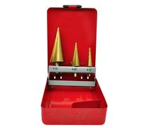 vidaXL 3-Piece HSS Step Drill Set Titanium Coated Top Screwdriver Bit Tool