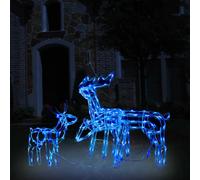 vidaXL Christmas Light Display Reindeers 3 Piece Holiday Glowing Reindeer
