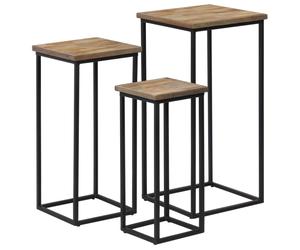 vidaXL 3 Piece Plant Table Set Reclaimed Teak