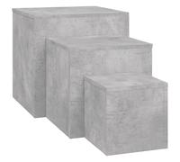 vidaXL 3-Piece Side Tables Set in Concrete Grey Engineered Wood - Large 45cm, Medium 35cm, Small 24cm (808589)