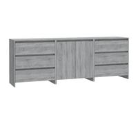 Vidaxl 3 Piece Sideboard Grey Sonoma Engineered Wood