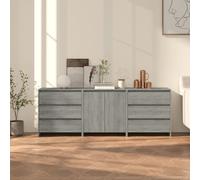 vidaXL 3 Piece Sideboard Grey Sonoma Engineered Wood