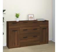 vidaXL 3 Piece Sideboard Set Brown Oak Engineered Wood UK NEW