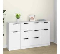 vidaXL 3 Piece Sideboard Set White Engineered Wood UK