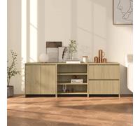 Sideboard High Gloss White Engineered Wood 70x40x75 cm Storage Cabinet 3pc Unit