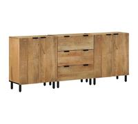 vidaXL 3 Piece Sideboards Brown 60x33x75 cm Solid Wood Mango cabinet cupboard