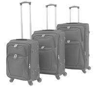 vidaXL 3 Piece Soft Case Trolley Set Black