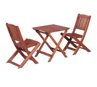 vidaXL 3 Piece Solid Eucalyptus Wood Bistro Set Children Dining Table Chair