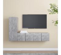 vidaXL 3 Piece TV Cabinet Set Concrete Grey Engineered Wood