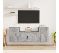 vidaXL 3 Piece TV Cabinet Set Concrete Grey Engineered Wood, Grey