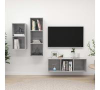vidaXL 3 Piece TV Cabinet Set Concrete Grey Engineered Wood