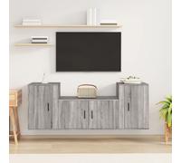vidaXL 3 Piece TV Cabinet Set Grey Sonoma Engineered Wood