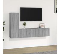 vidaXL 3 Piece TV Cabinet Set Grey Sonoma Engineered Wood