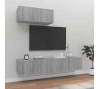 vidaXL 3 Piece TV Cabinet Set Grey Sonoma Engineered Wood
