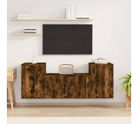 vidaXL 3 Piece TV Cabinet Set Smoked Oak Engineered Wood