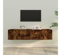 vidaXL 3 Piece TV Cabinet Set Smoked Oak Engineered Wood