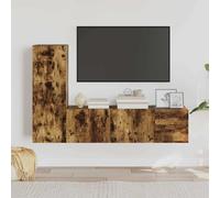 vidaXL 8 Piece TV Cabinet Set Smoked Oak Engineered Wood, Brown