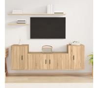vidaXL 3 Piece TV Cabinet Set Sonoma Oak Engineered Wood