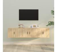 vidaXL 3 Piece TV Cabinet Set Sonoma Oak Engineered Wood - Brown, Brown