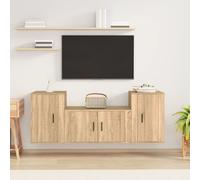vidaXL 3 Piece TV Cabinet Set Sonoma Oak Engineered Wood