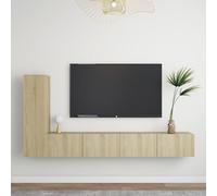 vidaXL 3 Piece TV Cabinet Set Sonoma Oak Engineered Wood