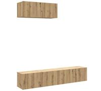 vidaXL 3 Piece TV Cabinet Set Wall-mounted Artisan Oak Engineered Wood