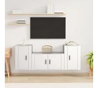 vidaXL 3 Piece TV Cabinet Set White Engineered Wood