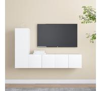 vidaXL 3 Piece TV Cabinet Set White Chipboard best